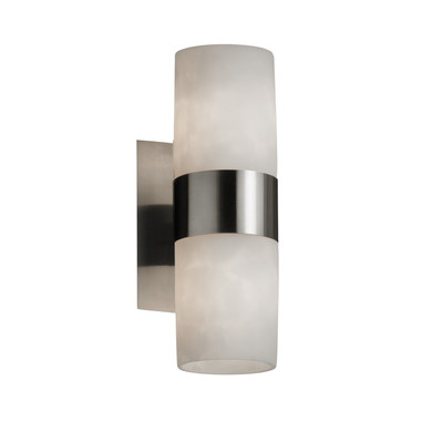 Sconces Single Glass by Justice Designs ( 102 | CLD-8762-10-NCKL Clouds ) 