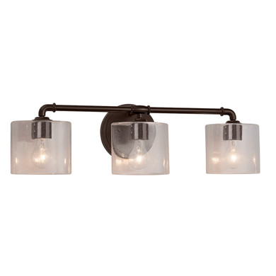 Bathroom Fixtures Three Lights by Justice Designs ( 102 | FSN-8463-30-SEED-DBRZ-LED3-2100 Fusion ) 