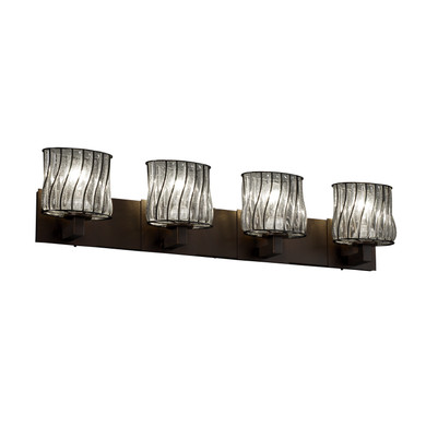 Bathroom Fixtures Four Lights by Justice Designs ( 102 | WGL-8924-30-SWCB-DBRZ-LED4-2800 Wire Glass ) 