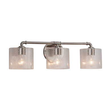 Bathroom Fixtures Three Lights by Justice Designs ( 102 | FSN-8463-30-SEED-NCKL-LED3-2100 Fusion ) 