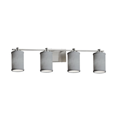 Bathroom Fixtures Four Lights by Justice Designs ( 102 | FAB-8444-10-GRAY-NCKL-LED4-2800 Textile ) 