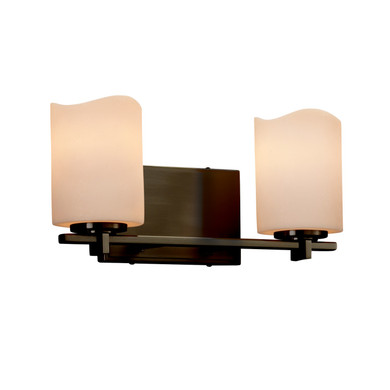 Bathroom Fixtures Two Lights by Justice Designs ( 102 | CNDL-8442-14-CREM-DBRZ CandleAria ) 