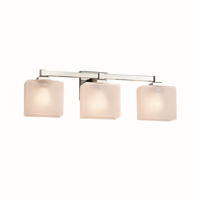 Bathroom Fixtures Three Lights by Justice Designs ( 102 | FSN-8433-55-FRCR-CROM-LED3-2100 Fusion ) 