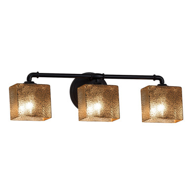 Bathroom Fixtures Three Lights by Justice Designs ( 102 | FSN-8463-55-MROR-MBLK Fusion ) 