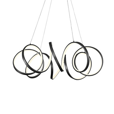 Mid. Chandeliers Glass Down by Kuzco Lighting ( 347 | CH93834-BK Synergy ) 