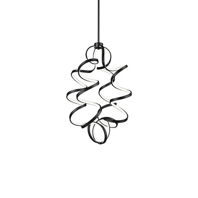 Mid. Chandeliers Glass Down by Kuzco Lighting ( 347 | CH93934-BK Synergy ) 