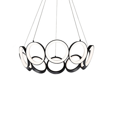 Mid. Chandeliers Ring/Halo by Kuzco Lighting ( 347 | CH94829-BK Oros ) 