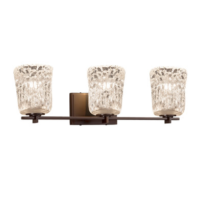 Bathroom Fixtures Three Lights by Justice Designs ( 102 | GLA-8443-16-CLRT-DBRZ Veneto Luce ) 