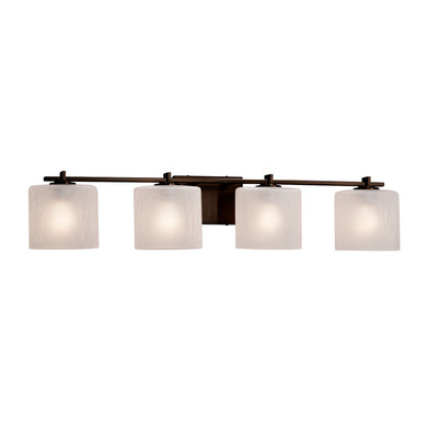 Bathroom Fixtures Four Lights by Justice Designs ( 102 | FSN-8444-30-FRCR-DBRZ-LED4-2800 Fusion ) 