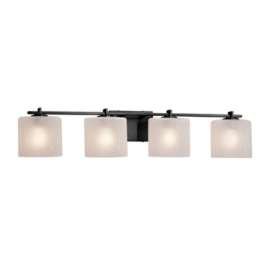 Bathroom Fixtures Four Lights by Justice Designs ( 102 | FSN-8444-30-FRCR-MBLK Fusion ) 