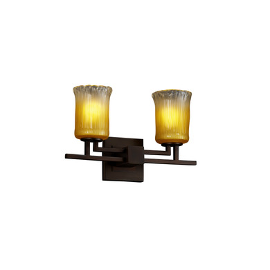 Bathroom Fixtures Two Lights by Justice Designs ( 102 | GLA-8702-16-GLDC-DBRZ-LED2-1400 Veneto Luce ) 
