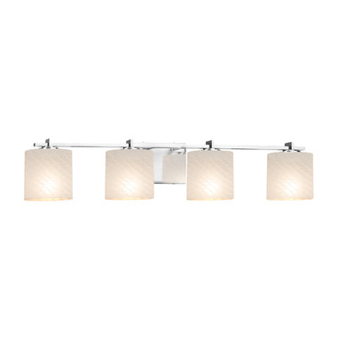 Bathroom Fixtures Four Lights by Justice Designs ( 102 | FSN-8444-30-WEVE-CROM Fusion ) 