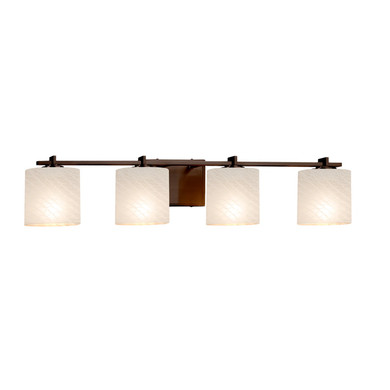 Bathroom Fixtures Four Lights by Justice Designs ( 102 | FSN-8444-30-WEVE-DBRZ-LED4-2800 Fusion ) 