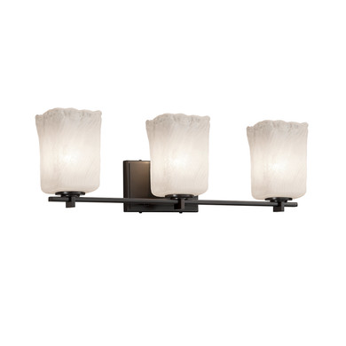 Bathroom Fixtures Three Lights by Justice Designs ( 102 | GLA-8443-26-WHTW-MBLK Veneto Luce ) 
