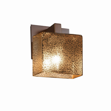 Sconces Single Glass by Justice Designs ( 102 | FSN-8931-55-MROR-DBRZ Fusion ) 