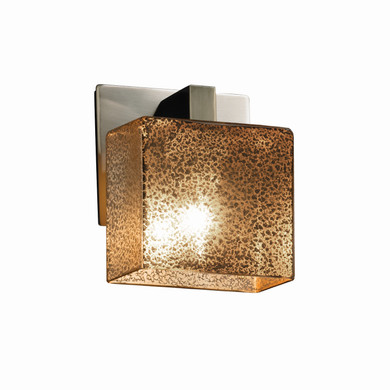 Sconces Single Glass by Justice Designs ( 102 | FSN-8931-55-MROR-NCKL Fusion ) 