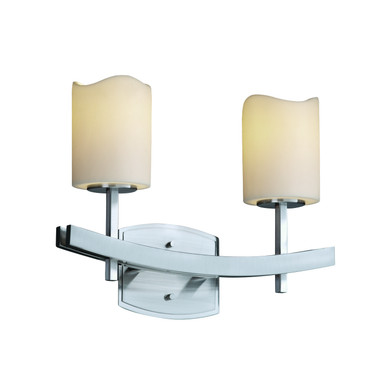 Bathroom Fixtures Two Lights by Justice Designs ( 102 | CNDL-8592-14-CREM-NCKL CandleAria ) 