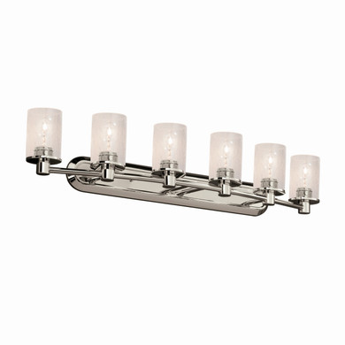 Bathroom Fixtures Five+Lights by Justice Designs ( 102 | FSN-8516-10-SEED-NCKL-LED6-4200 Fusion ) 