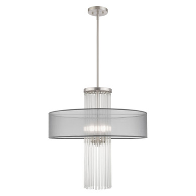 Mid. Chandeliers Drum Shade by Livex Lighting ( 107 | 42805-91 Alexis ) 
