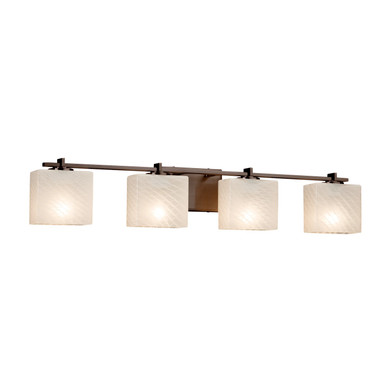 Bathroom Fixtures Four Lights by Justice Designs ( 102 | FSN-8444-55-WEVE-DBRZ-LED4-2800 Fusion ) 