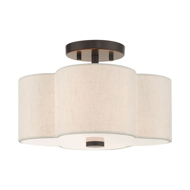 Semi-Flush Mts. Drum Shade by Livex Lighting ( 107 | 58062-92 Solstice ) 