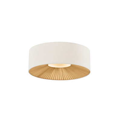 Flush Mounts Drum Shade by Justice Designs ( 102 | FAB-9581-CREM-MBLK Textile ) 