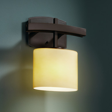 Sconces Single Glass by Justice Designs ( 102 | FSN-8597-30-ALMD-DBRZ Fusion ) 