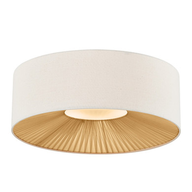 Flush Mounts Drum Shade by Justice Designs ( 102 | FAB-9583-CREM-MBLK Textile ) 