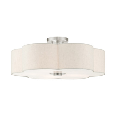 Semi-Flush Mts. Drum Shade by Livex Lighting ( 107 | 58068-91 Solstice ) 