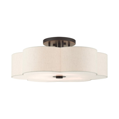 Semi-Flush Mts. Drum Shade by Livex Lighting ( 107 | 58069-92 Solstice ) 
