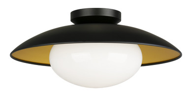 Flush Mounts Metal Shade by Matteo Lighting ( 423 | M13121BKOP Hatley ) 