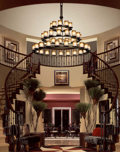 Large Chandeliers Glass Shade by Justice Designs ( 102 | FSN-8714-10-CRML-DBRZ Fusion ) 
