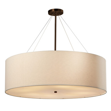 Mid. Chandeliers Drum Shade by Justice Designs ( 102 | FAB-9594-CREM-DBRZ Textile ) 