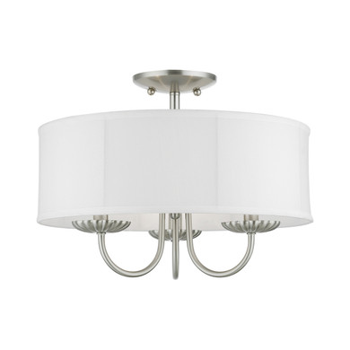 Semi-Flush Mts. Drum Shade by Livex Lighting ( 107 | 42989-91 Brookdale ) 