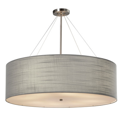 Mid. Chandeliers Drum Shade by Justice Designs ( 102 | FAB-9594-GRAY-NCKL Textile ) 