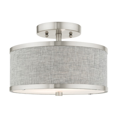 Semi-Flush Mts. Drum Shade by Livex Lighting ( 107 | 60421-91 Park Ridge ) 