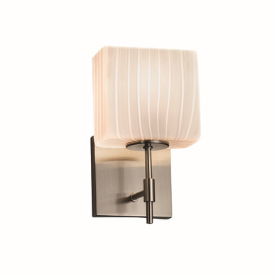 Sconces Single Glass by Justice Designs ( 102 | FSN-8411-55-RBON-NCKL Fusion ) 