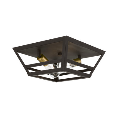 Flush Mounts Cage Style by Livex Lighting ( 107 | 49560-07 Schofield ) 