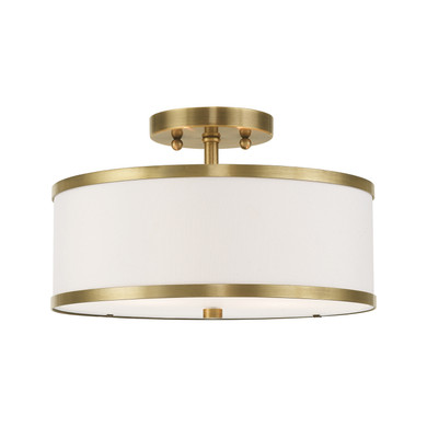 Semi-Flush Mts. Drum Shade by Livex Lighting ( 107 | 62627-01 Park Ridge ) 