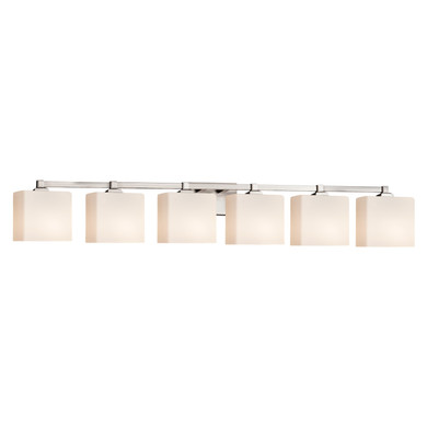 Bathroom Fixtures Five+Lights by Justice Designs ( 102 | FSN-8436-55-OPAL-NCKL-LED6-4200 Fusion ) 