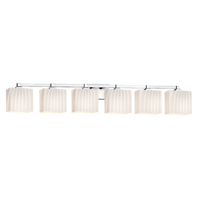 Bathroom Fixtures Five+Lights by Justice Designs ( 102 | FSN-8436-55-RBON-CROM-LED6-4200 Fusion ) 