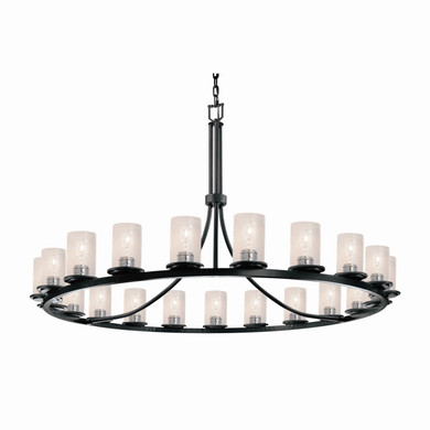 Large Chandeliers Glass Shade by Justice Designs ( 102 | FSN-8716-10-SEED-MBLK Fusion ) 