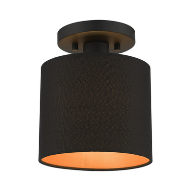 Semi-Flush Mts. Drum Shade by Livex Lighting ( 107 | 45084-04 Sentosa ) 