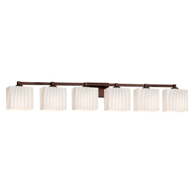 Bathroom Fixtures Five+Lights by Justice Designs ( 102 | FSN-8436-55-RBON-DBRZ-LED6-4200 Fusion ) 