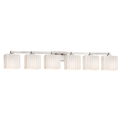 Bathroom Fixtures Five+Lights by Justice Designs ( 102 | FSN-8436-55-RBON-NCKL Fusion ) 