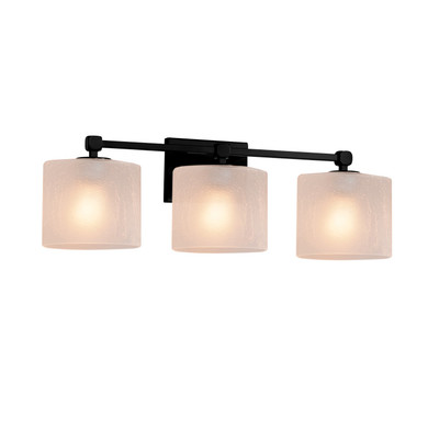 Bathroom Fixtures Three Lights by Justice Designs ( 102 | FSN-8423-30-FRCR-MBLK-LED3-2100 Fusion ) 