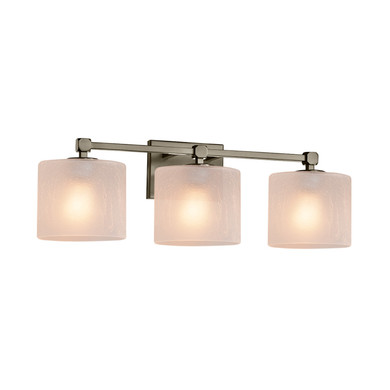 Bathroom Fixtures Three Lights by Justice Designs ( 102 | FSN-8423-30-FRCR-NCKL-LED3-2100 Fusion ) 
