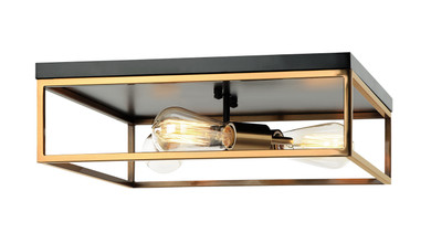 Flush Mounts Cage Style by Matteo Lighting ( 423 | M15543BKAG Clarke ) 