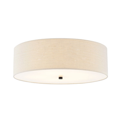 Flush Mounts Drum Shade by Justice Designs ( 102 | FAB-9732-CREM-MBLK Textile ) 