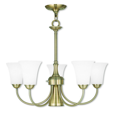 Mid. Chandeliers Glass Up by Livex Lighting ( 107 | 6465-01 Ridgedale ) 